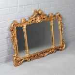 CHIPPENDALE STYLE GILT FRAMED WALL MIRROR