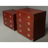 ATTRIBUTED TO HEALS TWO 1970s CAMPAIGN STYLE CHESTS OF DRAWERS