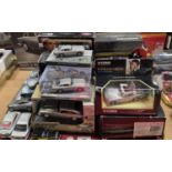TRAY CONTAINING LARGE QUANTITY OF MODEL ASTON MARTIN & 007 JAMES BOND RELATED VEHICLES