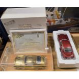 TRAY WITH 2 JAMES BOND 007 SPECIAL EDITION ASTON MARTIN'S ONE IN CASE WITH CERTIFICATE