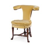 GEORGIAN MAHOGANY READING OR COCKFIGHTING CHAIR