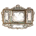 VERRE EGLOMISE TRIPLE PLATE OVERMANTEL MIRROR, FOR THE TURKISH MARKET