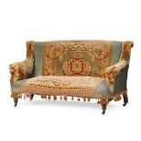 VICTORIAN CARPET-UPHOLSTERED SOFA