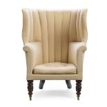 REGENCY BARREL-BACK WING ARMCHAIR