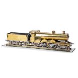 BRASS AND STEEL MODEL GNR ATLANTIC 3 1/2 INCH GAUGE STEAM LOCOMOTIVE 251 AND TENDER