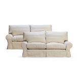 PAIR OF COUNTRY HOUSE TWO-SEAT SOFAS