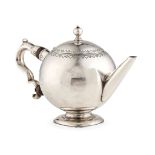 AN EARLY GEORGE II BULLET TEAPOT