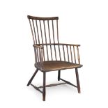 A SCOTTISH VERNACULAR ELM DARVEL WINDSOR CHAIR