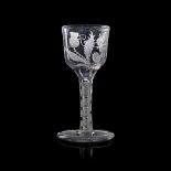 AN OPAQUE TWIST JACOBITE 'FIAT' GLASS