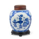 [PRIVATE SCOTTISH COLLECTION, DUNDEE] CHINESE BLUE AND WHITE 'BOGU' GINGER JAR