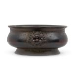 [PRIVATE SCOTTISH COLLECTION, DUNDEE] CHINESE 'LION-HEAD' BRONZE CENSER