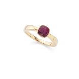 A single-stone "Pigeon's Blood" ruby ring