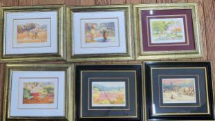 A collection of six limited edition lithograph's by Claude Fossoux. Framed and glazed. 33 x 38cm.