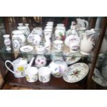 Portmeirion Botanic Gardens decorative china including vases, watering can, clock, soap hand-pump