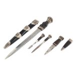 A Victorian Gordon Highlanders officers Dirk and Sgian Dubh by R & H.B. Kirkwood of Thistle