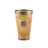 A Victorian horn and silver mounted beaker inscribed Maidenhead & Marlow Regatta June 1870 Town