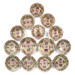 A Worcester 'Kylin pattern' part dinner service circa 1800 to include eight plates and six bowls.