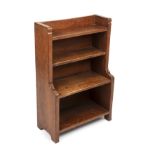 Robert 'Mouseman' Thompson (1876-1955) a carved oak open front bookcase 62cm wide 29cm deep 92cm