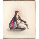 A 19th century Commonplace album with c100pps of manuscript poems in at least two hands, prints,