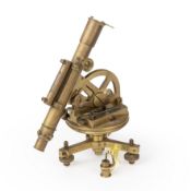 A Victorian brass theodolite by Troughton and Simms London 24cm wide 22cm high (no box)