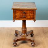 A Victorian pollard oak work table