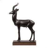 Armand Petersen (1891-1969) Kob Antelope, bronze, signed with foundry stamp 35cm wide 54cm high "