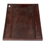 A Chinese Hongmu opium tray 64cm x 44cm Bao Lin gallery label General wear