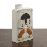 Ann Lewis for Troika Pottery Chimney Vase decorated with abstract motifs signed 'Troika, Cornwall,