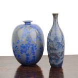 Serafino Ferraro (1939-2017) Large Vase with blue crystalline glaze, with incised signature to the