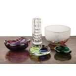Collection of Glassware Murano bowl, purple glass, unsigned, 19.5cm diameter x 7cm high a Polonia