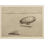 Nelson Dawson (1859-1941) 'First World War Dover airship searching for enemy submarines off