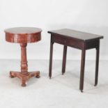 A Regency hardwood surprise drinks cabinet, on a platform base, together with a George III