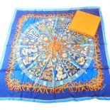 An Hermes silk scarf, Aux Pays des Epices, designed by Annie Faivre, 90 x 90cm, boxed, with Hermes