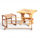 An Ercol light elm plate rack, together with a G Plan occasional table, 60cm wide and an oak