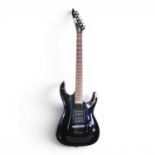 An LTD black gloss electric guitar, model ESP SC-200, 100cm long