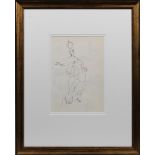 Cecil Beaton CBE (British, 1904-1980), Figure study in flowing drapery and hatInk, 22.75cm x