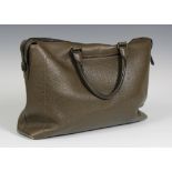 Mulberry Men's Bag - briefcase in soft grain leather, dark olive/Khaki green, 43cm x 29cm x 10cm,