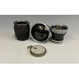 Vintage camera lenses - to include a Carl Zeiss Pro-Tessar 1:4 f=115mm Nr 3294681, together with f=