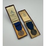 Two cased Medals - for Military Valour Bronze Medals for the Italian War 1859, not inscribed. (2)