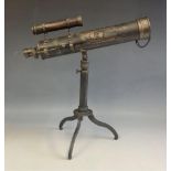 A reproduction Victorian marine table top telescope, 35cm long x 37cm high