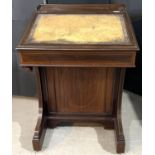 A DAVENPORT BEST, Edwardian mahogany with satinwood and box line inlaid decoration, 60 x 60 x 86cm.