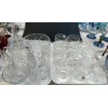 A selection of cut crystal glassware inc. a set of 6 fern pattern sundae dishes; Richardson