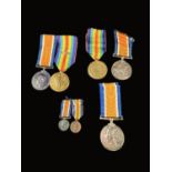 Two pairs of WWI medals 20118 F Sergeant E Salisbury RAF, 38454 2.A.M  E. A Rouse, R.F.C, a single