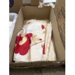 A box of quilt fabric pieces