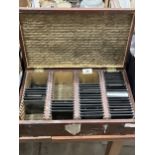 A box of magic lantern slides