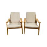 FINN JUHL. PAIR OF DANISH LOUNGE CHAIRS, LATE 20TH CENTURY