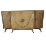 S. HILLE & CO LTD, ART DECO BURR MAPLE DINING ROOM SUITE, CIRCA 1930S