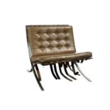 MID CENTURY BARCELONA STYLE CHAIR, CIRCA 1970s