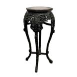 TWO CHINESE HARDWOOD PLANT STANDS, LATE 19TH CENTURY
