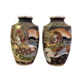 THREE JAPANESE SATSUMA VASES, MID 20TH CENTURY